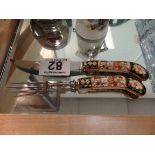 Crown Derby cake knife and fork