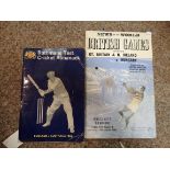 British games GB v N Ireland v Hungary programme and Rothmans cricket almanack