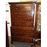 Georgian mahogany chest on chest....In excellent condition