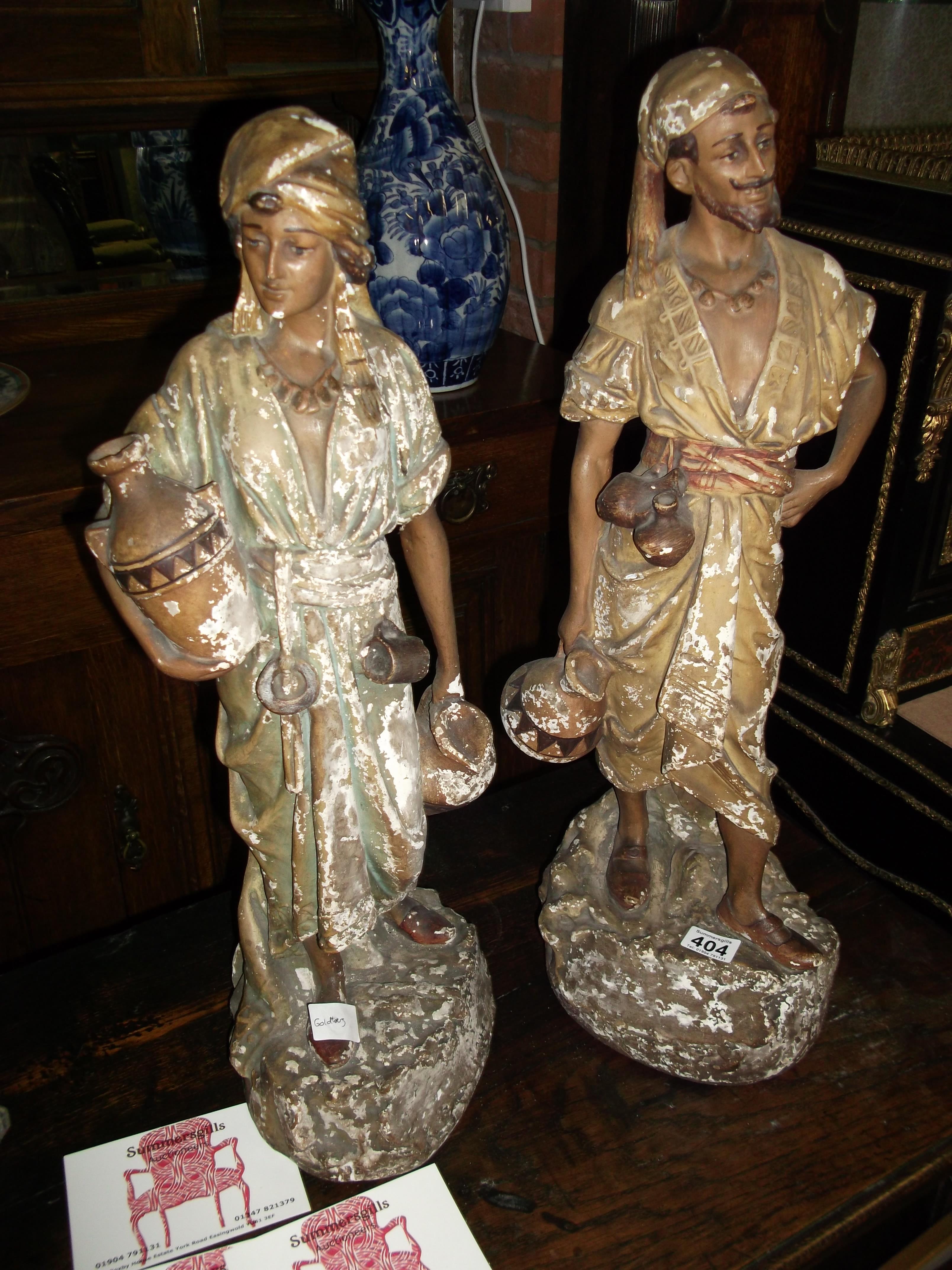 Pair of plaster figures