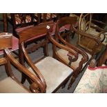 2 Mahogany armchairs