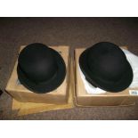 2 bowler hats - 1 by Lincoln Bennett, 1 by Hope bros.