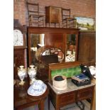 7 piece inlaid Edwardian bedroom suite incl marbled washstand