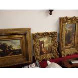 3 Paintings in gilt frames
