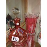 Cranberry glass items