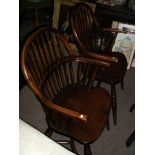 2 reproduction Windsor chairs