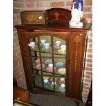 Edwardian inlaid glaze display cabinet