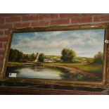 Country scene oil on canvas by Wheeler