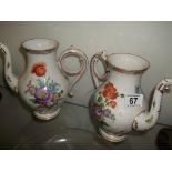 pair of Dresden coffee pots 19cm ht