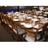 yew dining table + 10 chairs