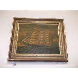 oil painting of ten clipper