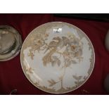30cm dia charger depicting bird +flowers