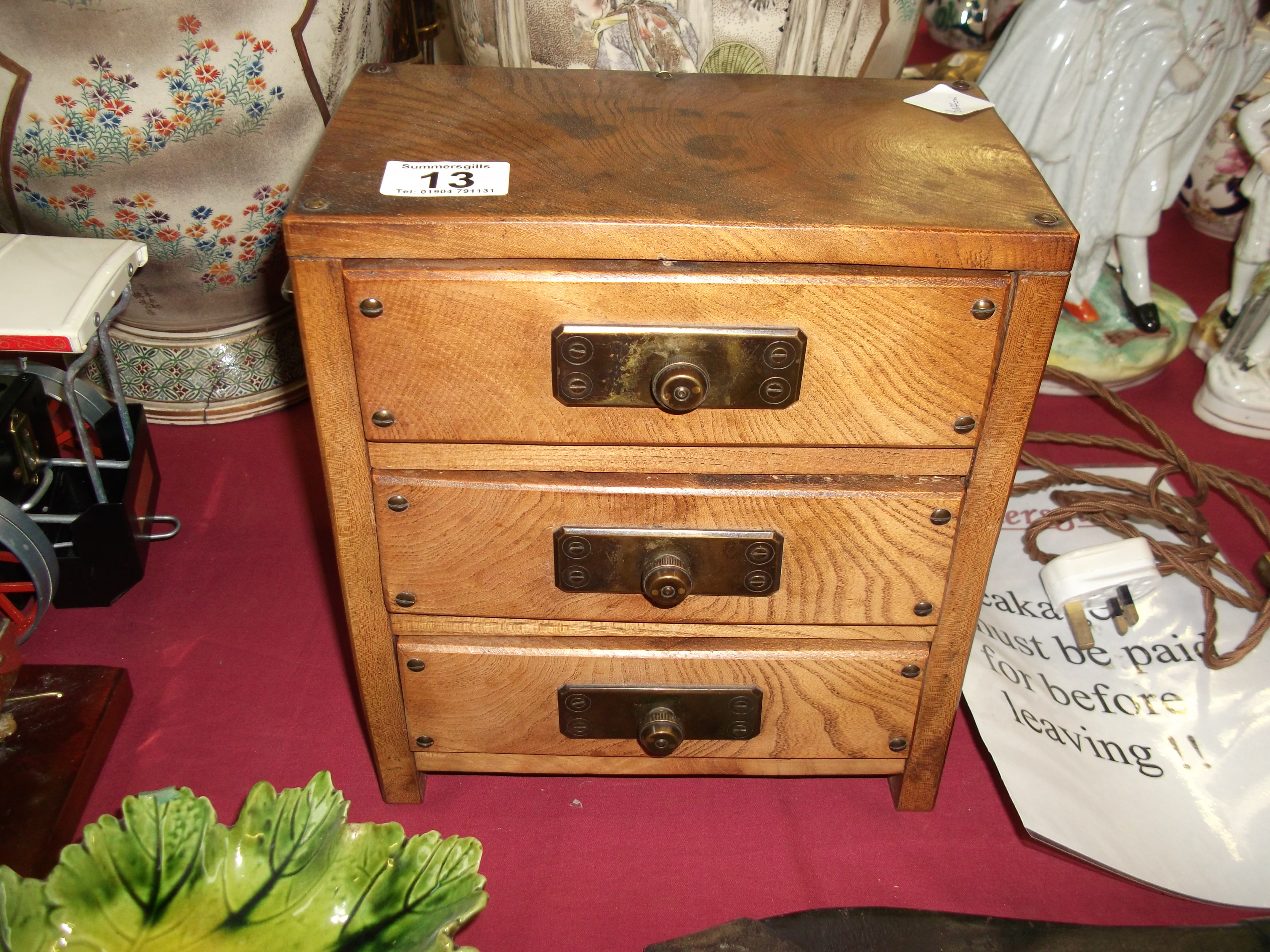 miniature set of drawers in oak