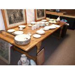 Large oak refrectory dining table made by Royal oak furniture company