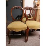 4 victorian walnut dining chairs