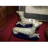 Staffordshire reproduction pair of hunting dogs