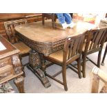 oak dining table + chairs
