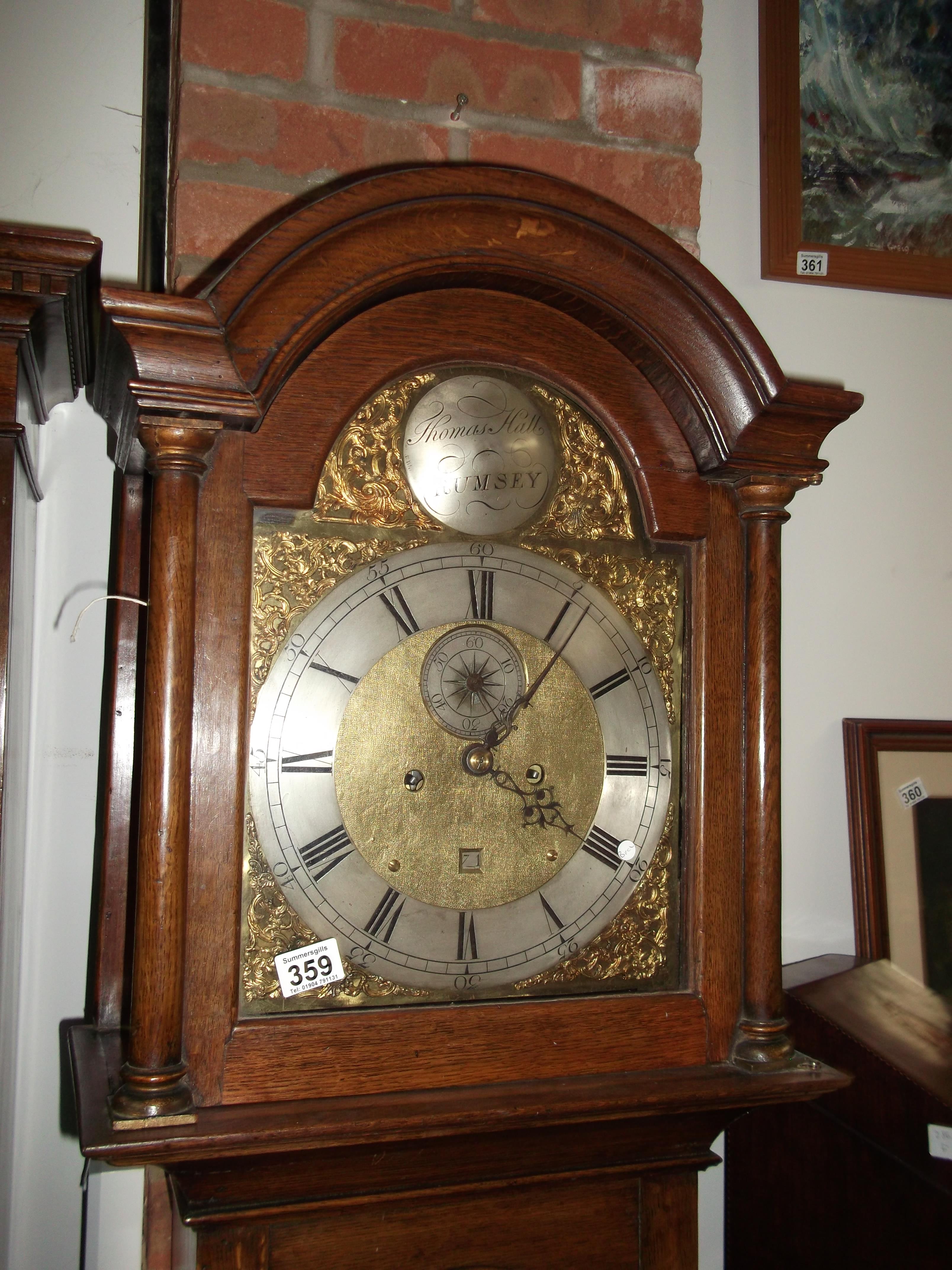 longcased clock by Thomas Hall Rumsey
