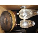 2 silver sauce boats etc