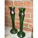 pair green silver veses