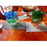 2 x Murano glass vases