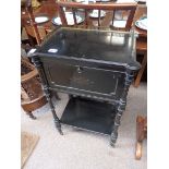 Antique ebonised bedside cabinet