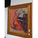 19" x 22" oil painting signed "Renoir" (Repro')