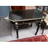 Antique ebonised side table