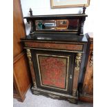 Victorian ebonised and boulie side cabinet