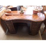 mahogany kidney shaped desk