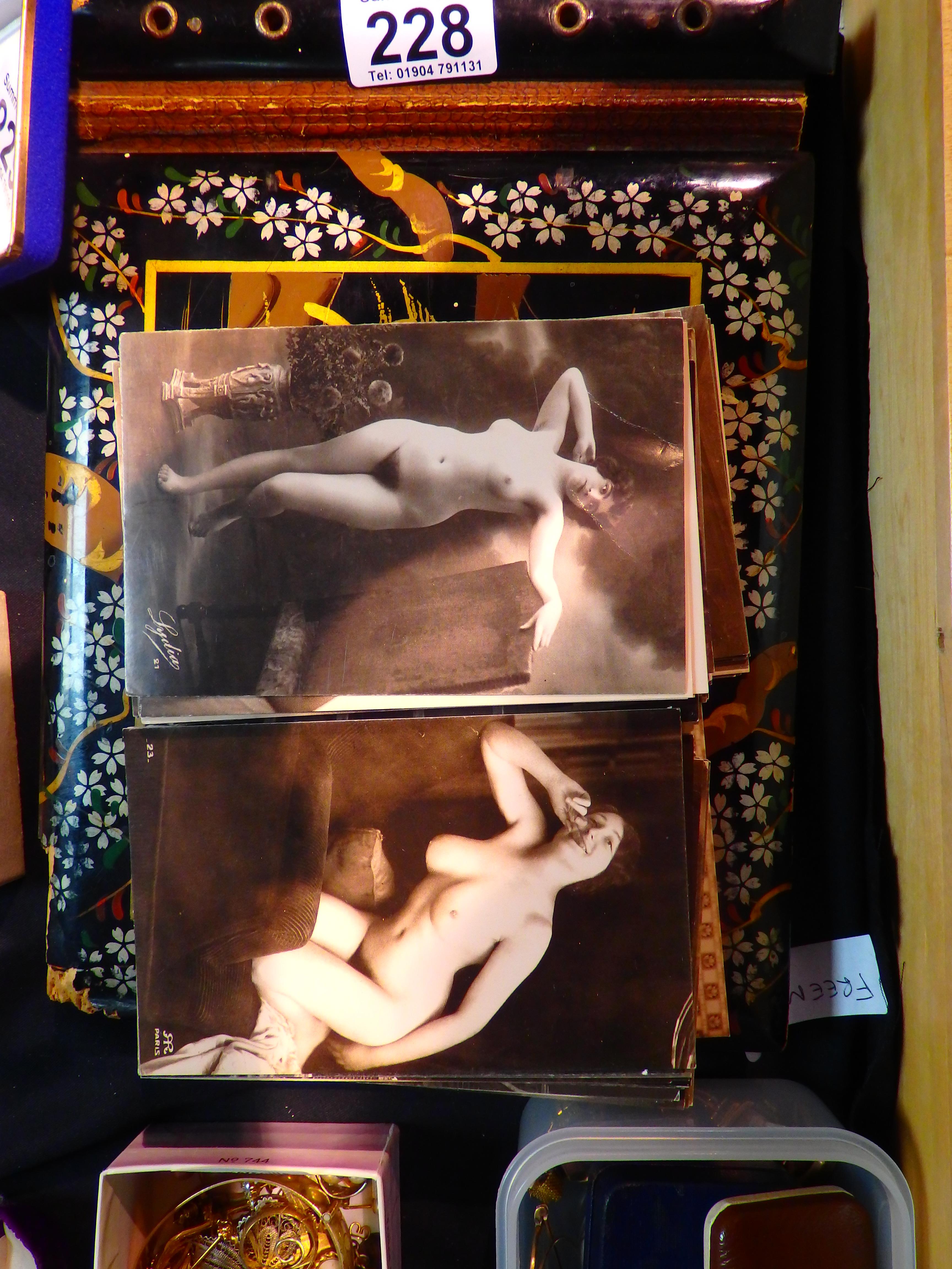 Erotic postcards and folder