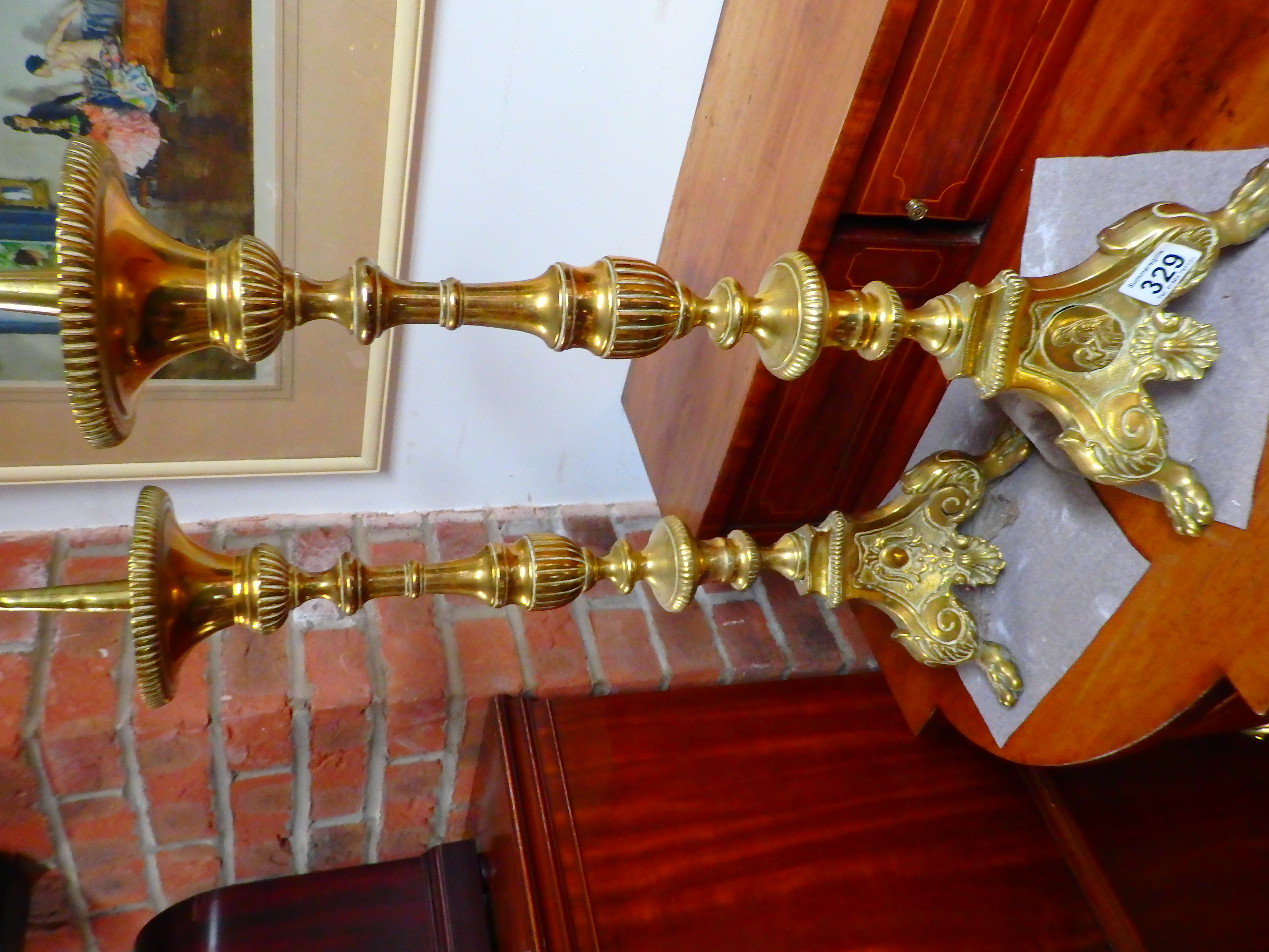 Pair of brass candlesticks