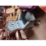 Blue Victorian armchair