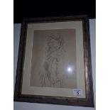 A Bruce Bairnsfather signed pencil drawing of OLD BILL