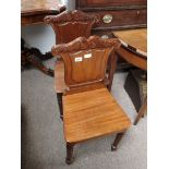Pair of antique mahogany hall chairs