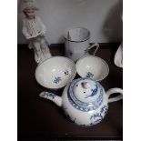 3 x Early Worcester items plus Canton mug