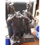 Pair of Bronze effect figures 27" E H Dumatge 1888