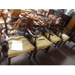 4 x 20th Century mahogany armchairs