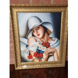 Art deco' style oil painting