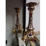 A pair of 10.5" Crown Derby Candlesticks in excellent condition marked 1128 and L11