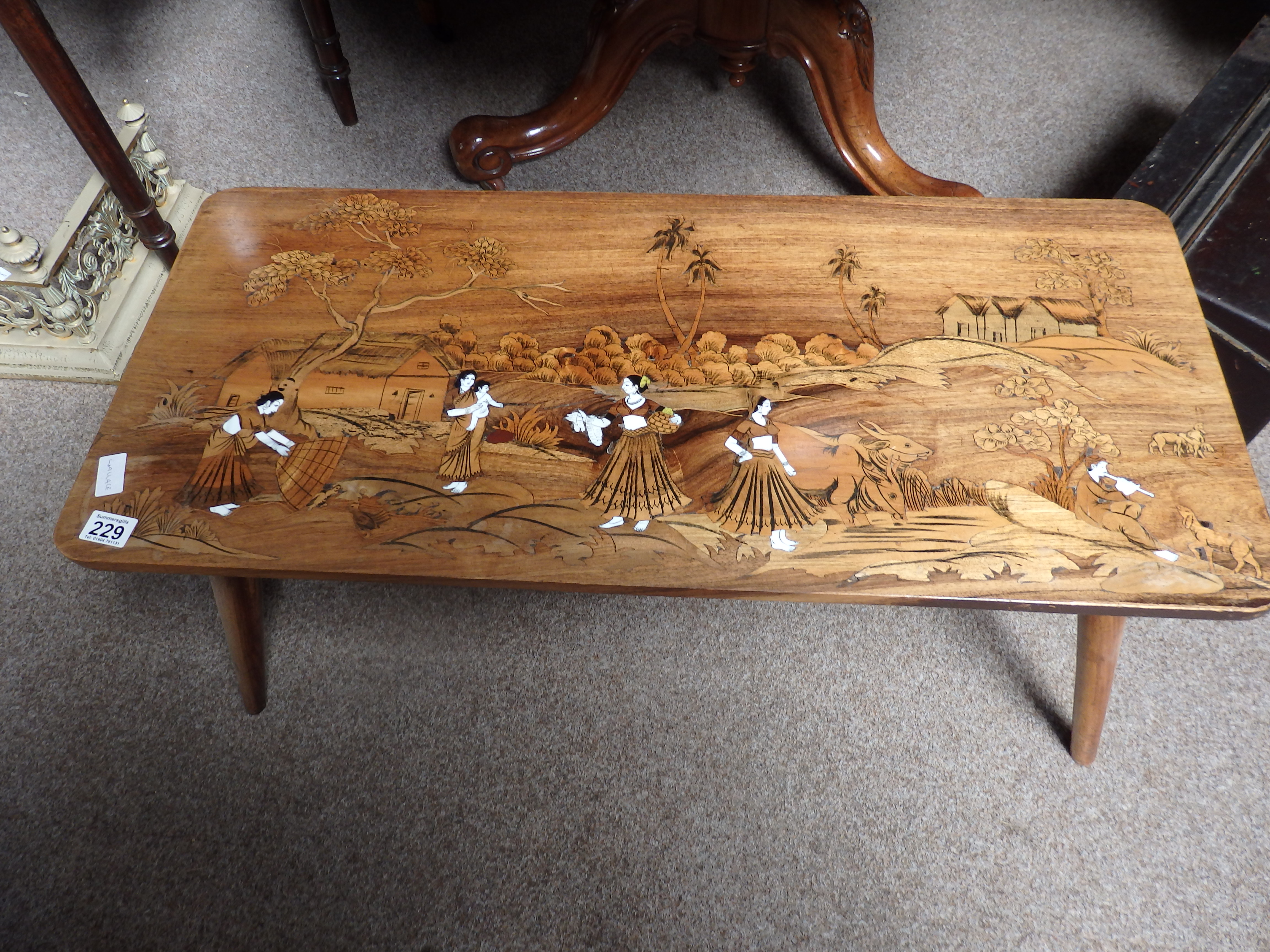 Indian inlaid coffee table