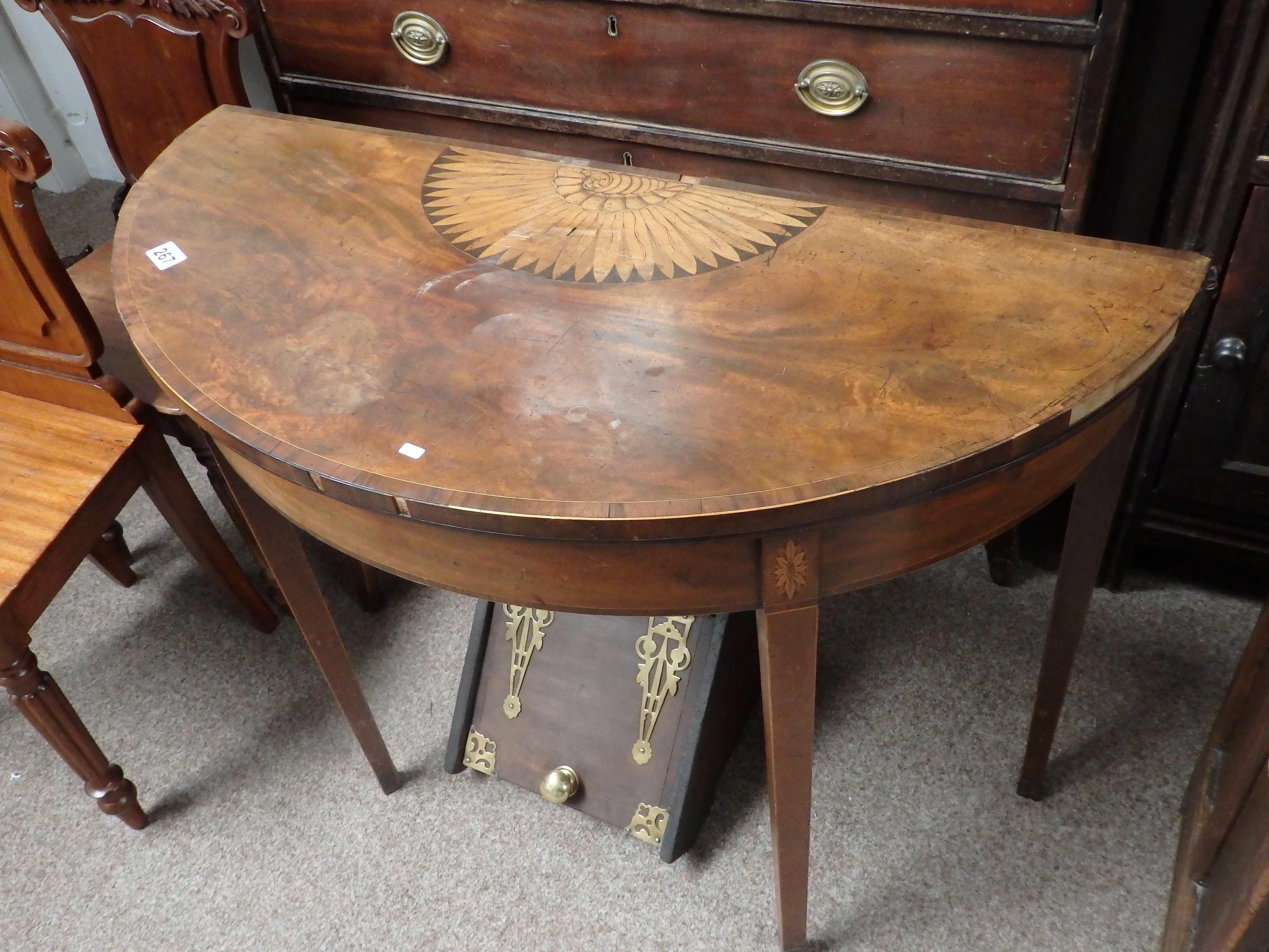 Antique Sheraton style mahogany card table