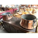 Pair of large copper holders
