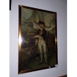 An oil painting on boards of Lord Nelson 16" x 23 "