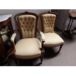 Pair of Victorian gents and ladies chairs