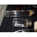 2 x silver topped scent bottles