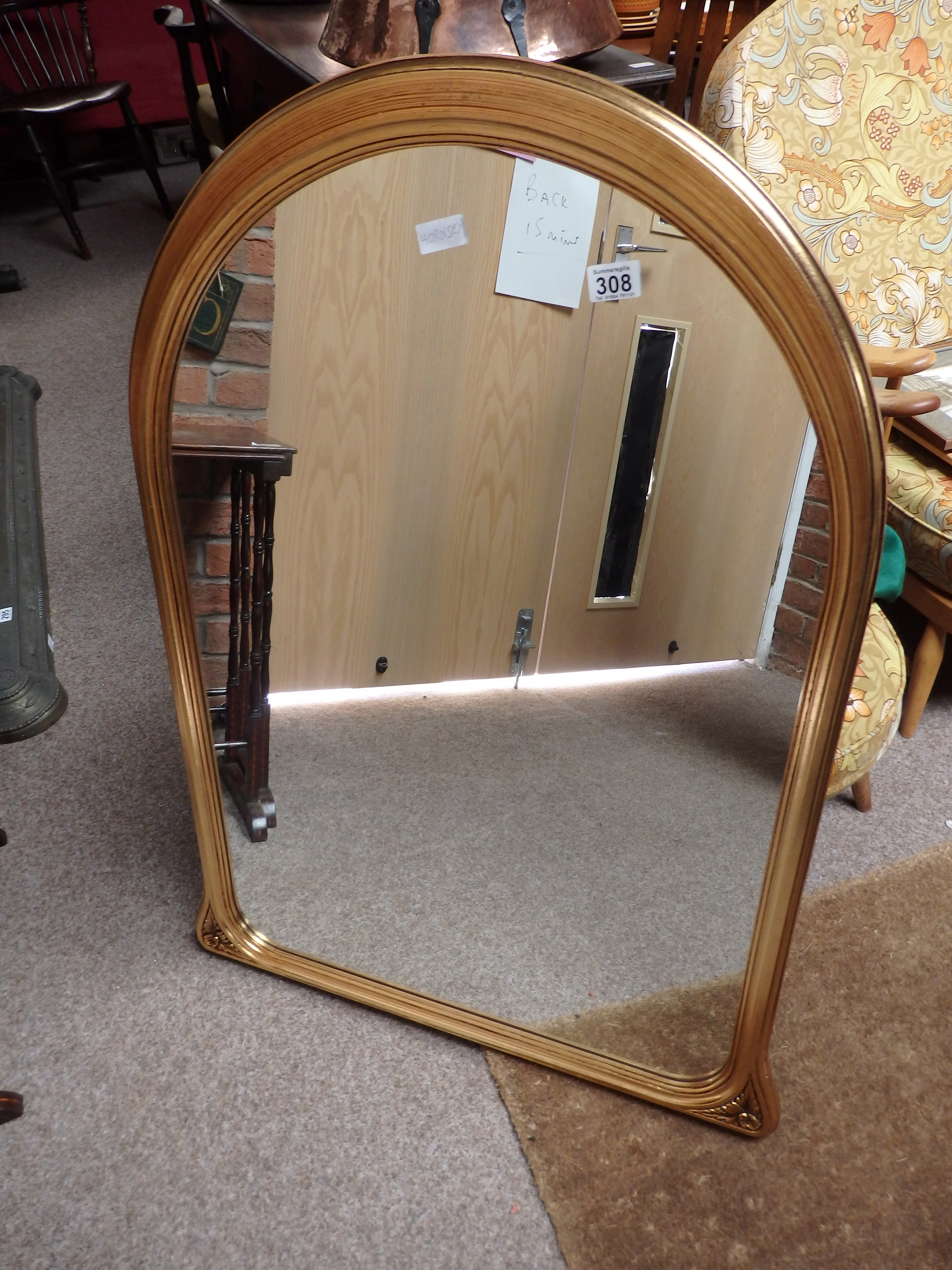 Repro' gilt wall mirror