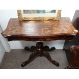 Antique walnut and marquetry card table