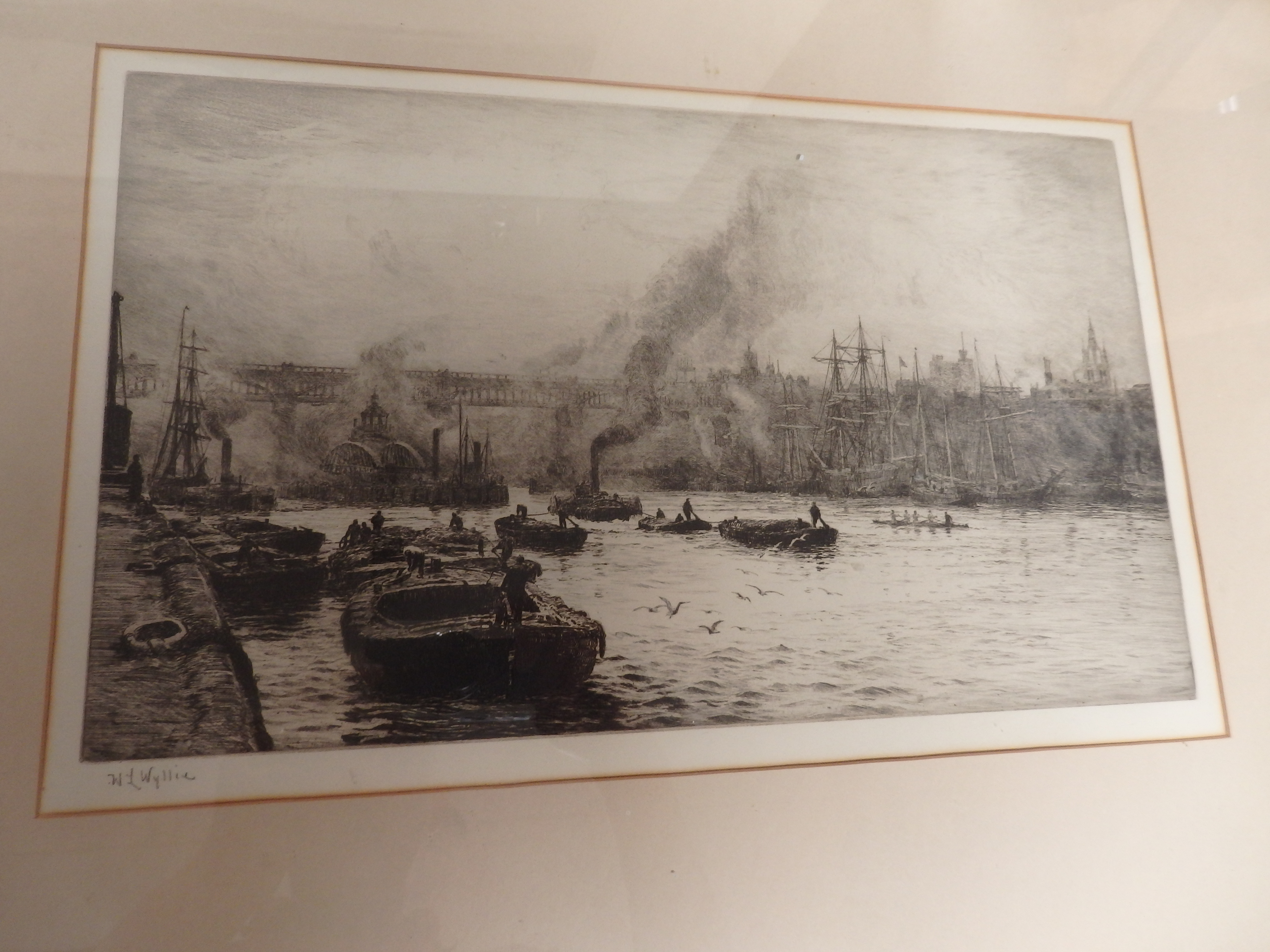 2 Pen and Ink drawings of North East by W Wyllie and William Dennison