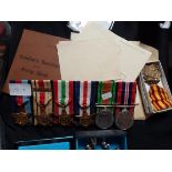 A set of Medals l/Cpl Benson 'F' 1865349 inc. paperwork and Dunkirk medal